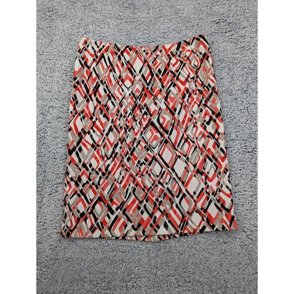 Kasper Knee Length Pencil Skirt Womens 10 Colorful Artsy Lightweight Stretch - Picture 1 of 15